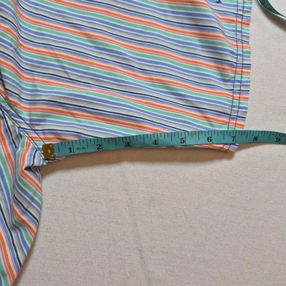 Vineyard Vines Men's Swim Trunks Size M Striped Pockets Zip Hook&Loop Drawstring